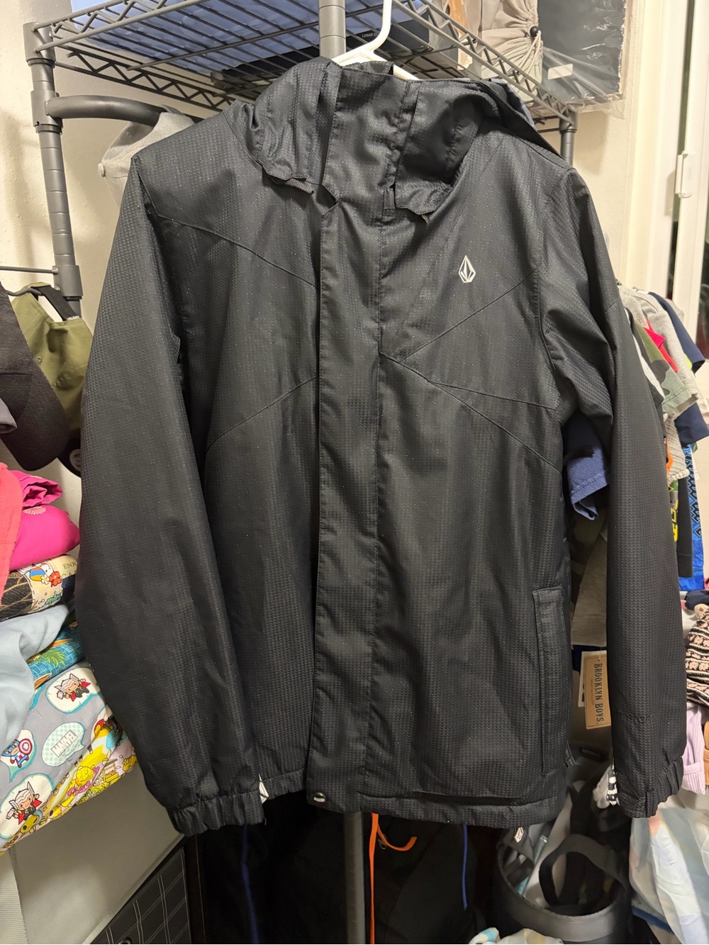 Volcom Men's Black Hooded Shell Jacket